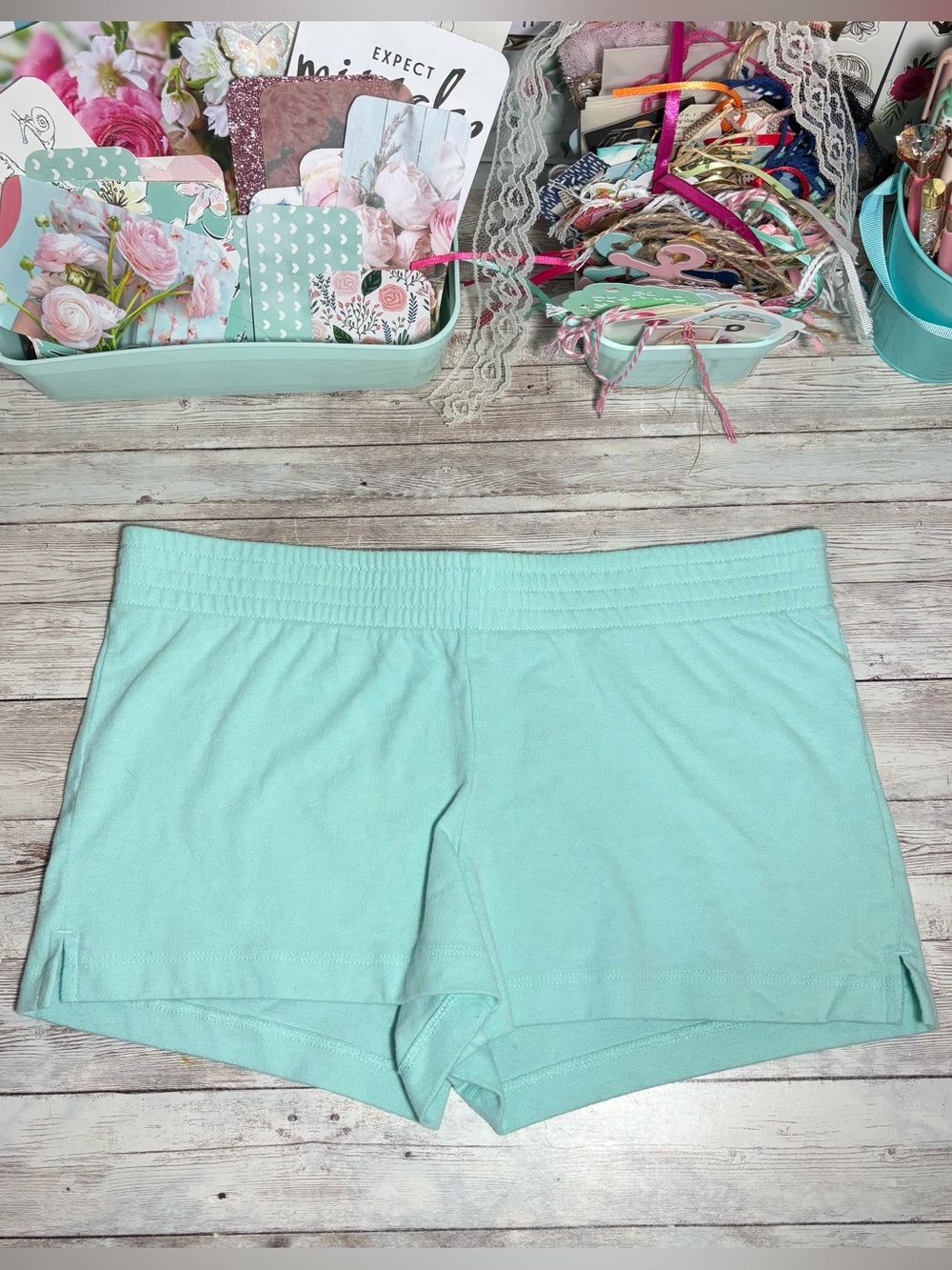 NOBO No Boundaries Mint Green Fold Over Waist Shorts Junior’s Size XS 1 Lounge